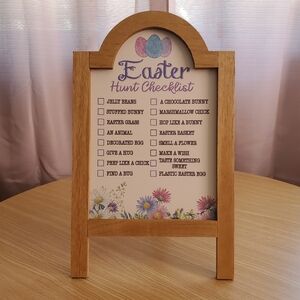 Easter egg hunt‎ checklist stand spring decor
